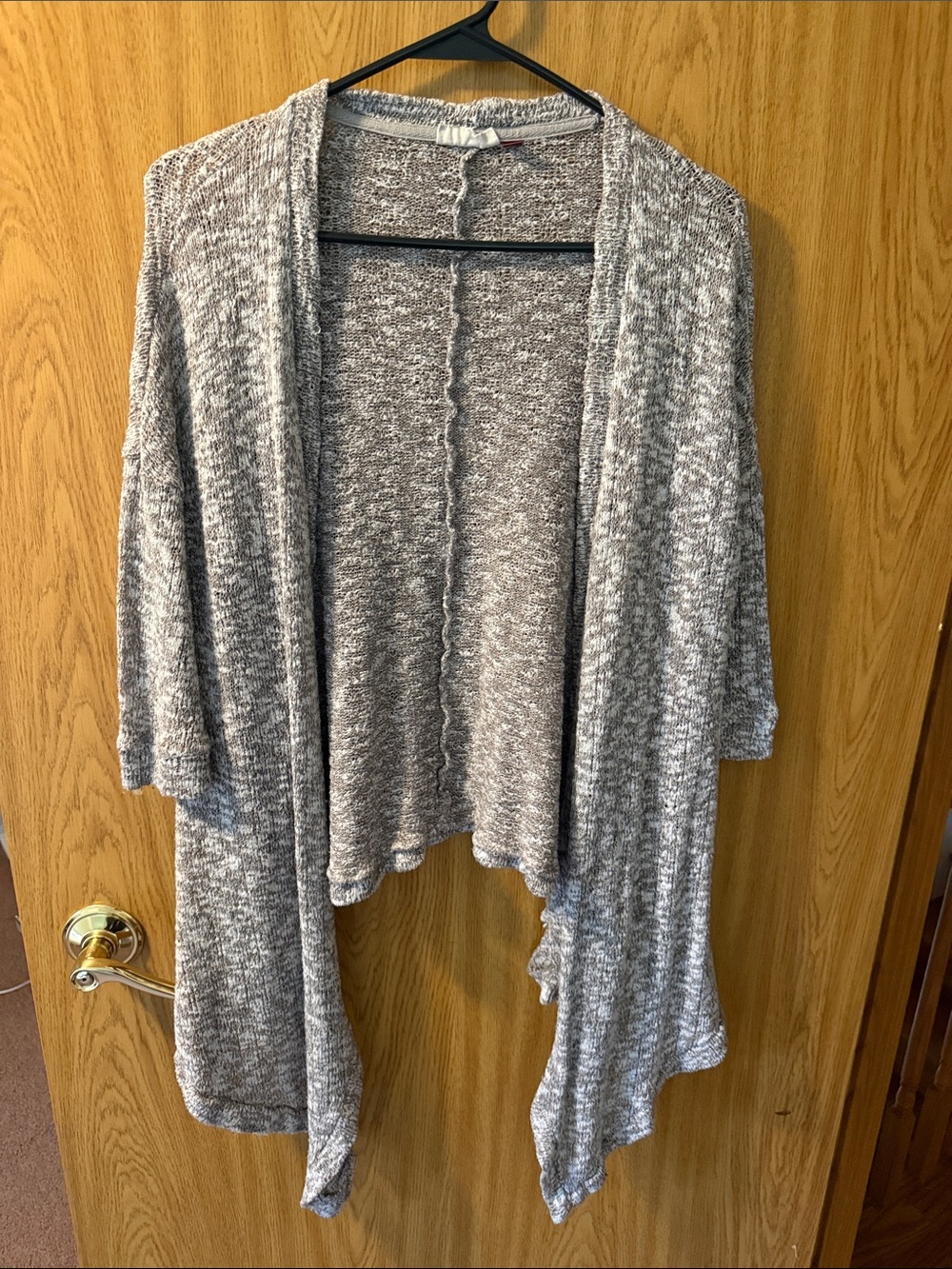 SO Heather Gray Open-Front Draped Cardigan